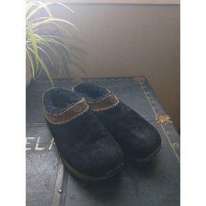 Merrell Encore Chill Women's 11 Black Suede Fleece Lined Mule Clog Shoes